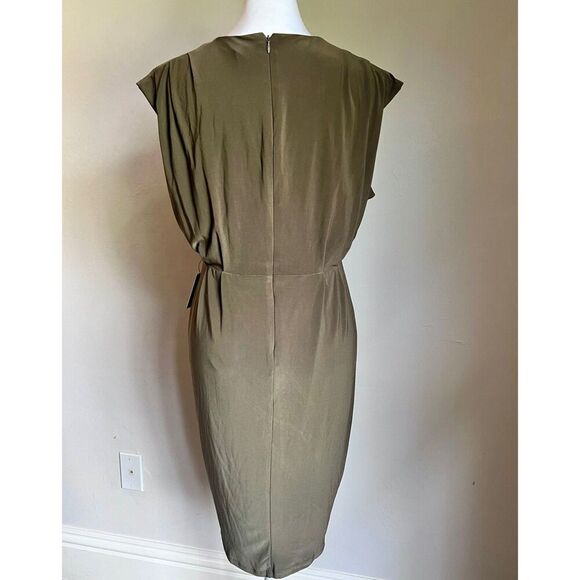 NWT Express V-neck faux wrap pleated mini sheath dress - Picture 4 of 5